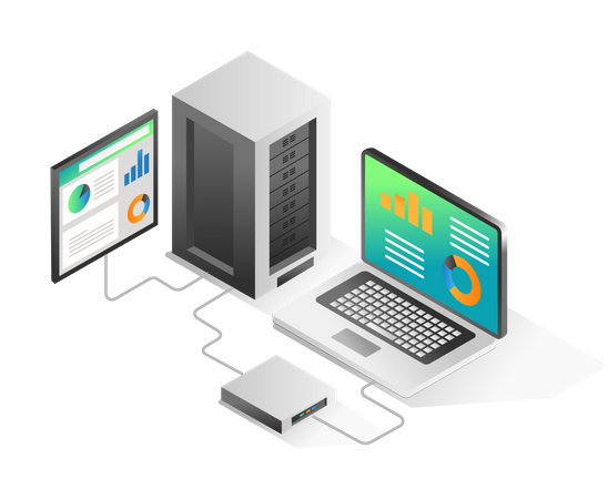 Gráfico analítico del servidor  Ilustración
