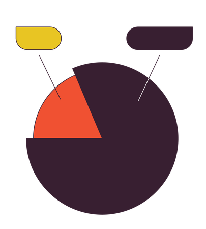 Gráfico circular con etiquetas  Ilustración