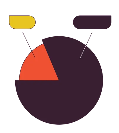 Gráfico circular con etiquetas  Ilustración