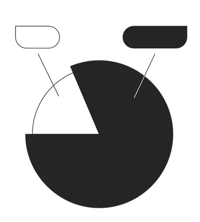 Gráfico circular con etiquetas  Ilustración