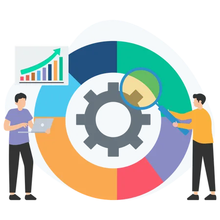 Gráfico circular de negocios  Ilustración