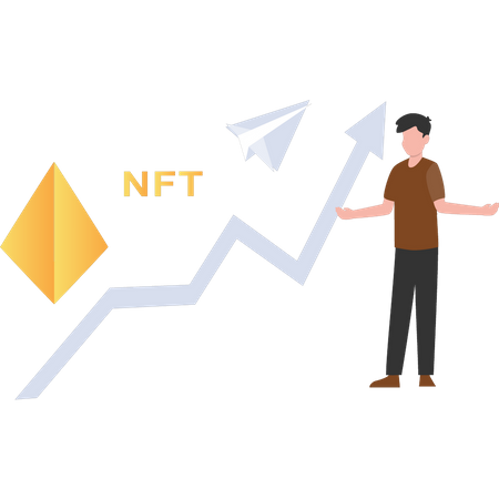 Gráfico de comercio de NFT  Ilustración