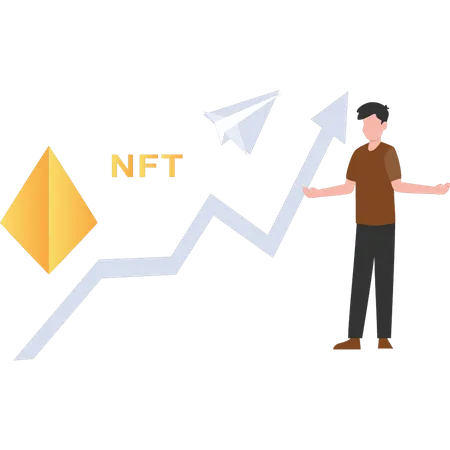 Gráfico de comercio de NFT  Ilustración