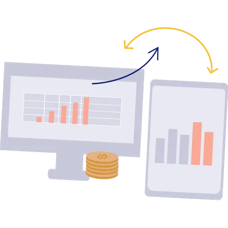 Gráfico compartido desde el móvil a través del monitor  Ilustración