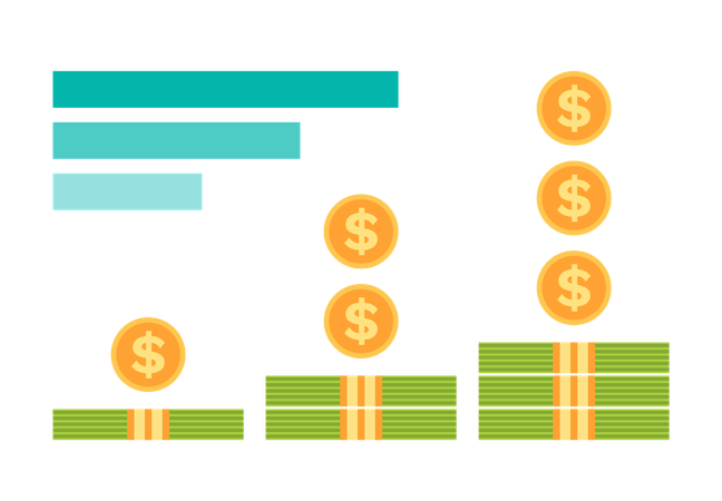 Gráfico de análise financeira  Ilustração