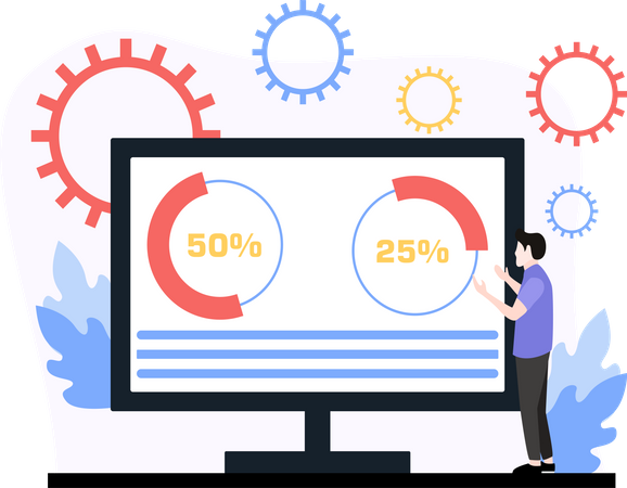 Gráfico de análisis de negocios  Ilustración