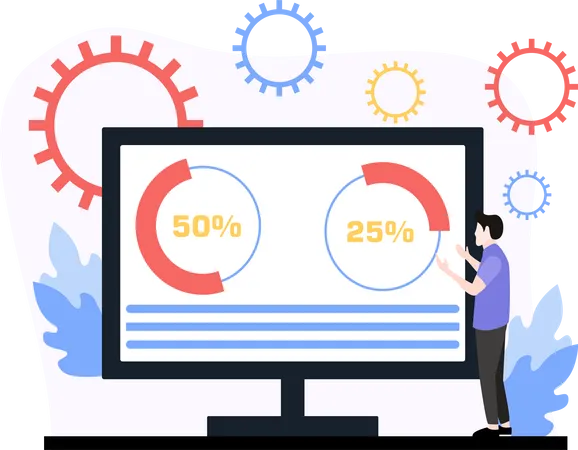 Gráfico de análisis de negocios  Ilustración