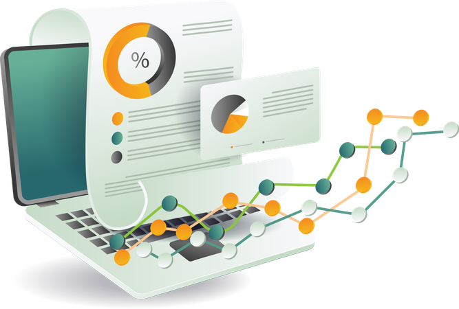 Gráfico de análise on-line  Ilustração