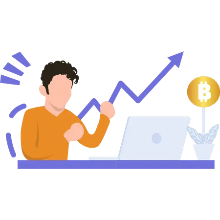 Gráfico de beneficios de inversión de Bitcoin  Ilustración