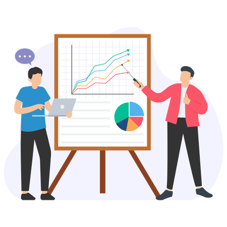 Gráfico de crecimiento empresarial  Ilustración