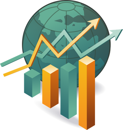 Cuadro de crecimiento empresarial global  Illustration