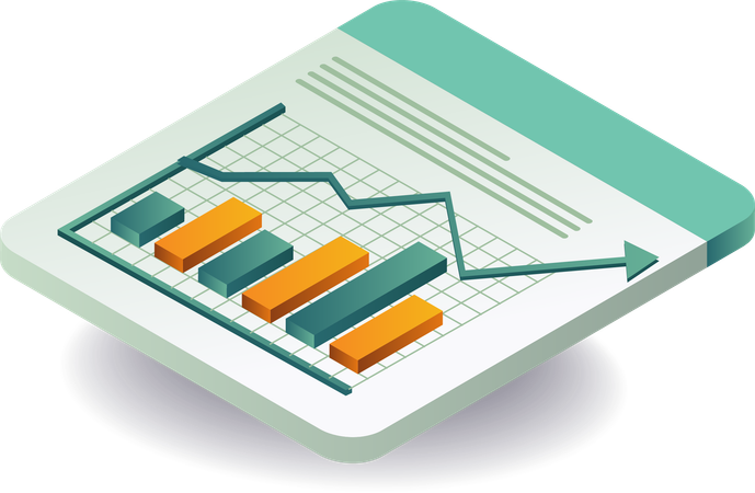 Cuadro de análisis y crecimiento empresarial  Illustration