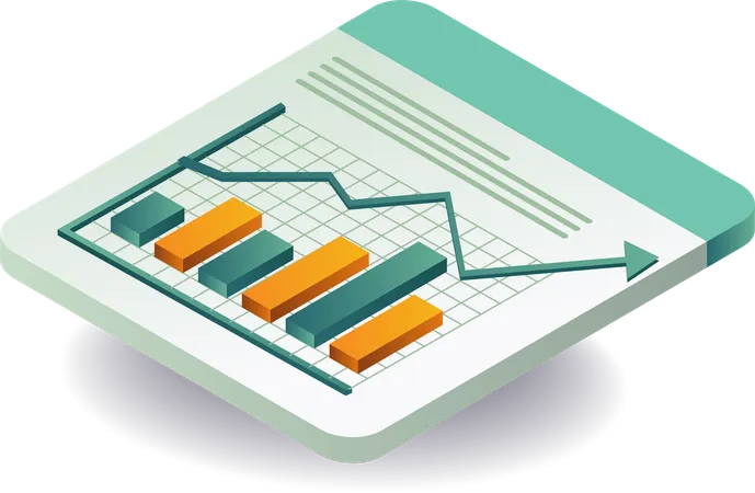 Cuadro de análisis y crecimiento empresarial  Illustration