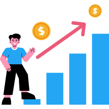 Gráfico de crescimento financeiro  Ilustração