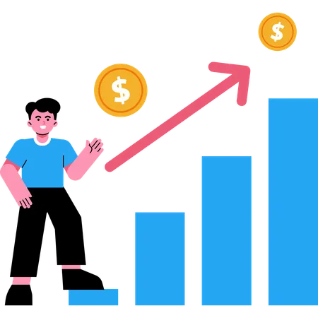 Gráfico de crescimento financeiro  Ilustração