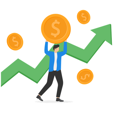 Gráfico de crescimento do investimento  Ilustração