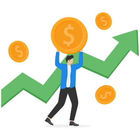 Gráfico de crescimento do investimento  Ilustração