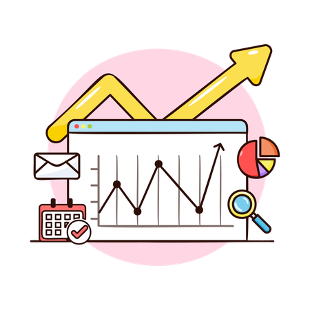 Gráfico de crescimento de negócios  Ilustração