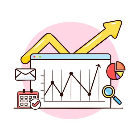 Gráfico de crescimento de negócios  Ilustração