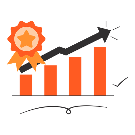 Gráfico de crescimento do progresso  Ilustração