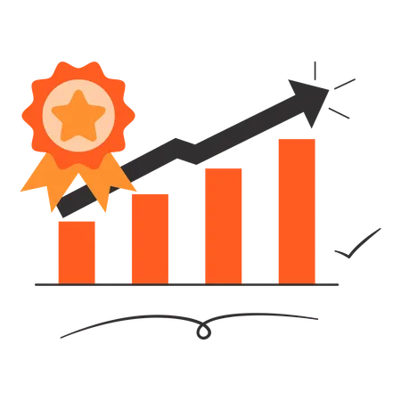 Gráfico de crescimento do progresso  Ilustração