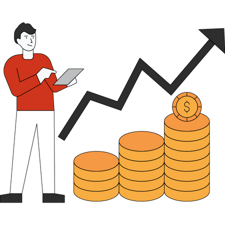 Gráfico de crescimento financeiro  Ilustração