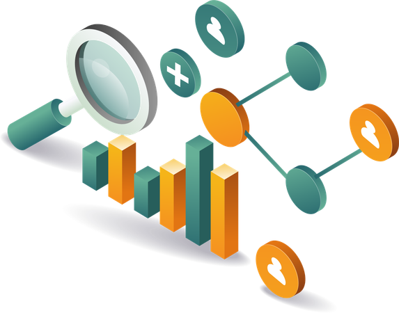 Gráfico de datos de análisis y desarrollo empresarial  Illustration