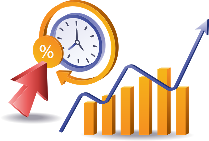 Gráfico de duração do desenvolvimento empresarial mundial  Ilustração