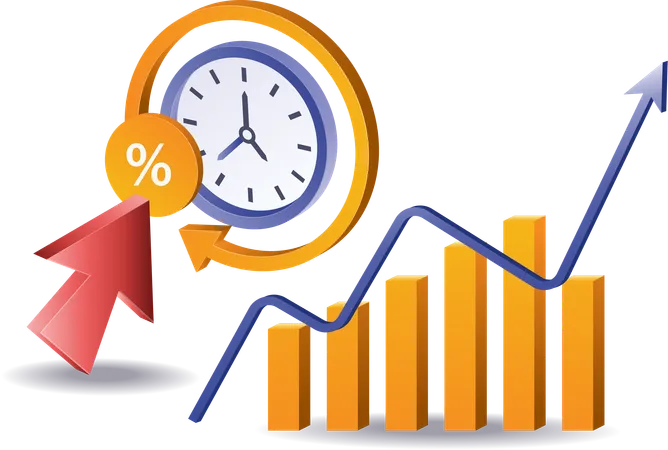 Gráfico de duração do desenvolvimento empresarial mundial  Ilustração