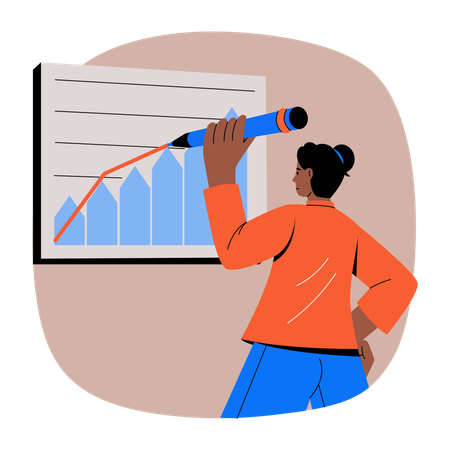 Gráfico de estrategia de datos de pronóstico del analista  Ilustración