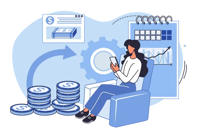 Gráfico de investimento crescente  Ilustração