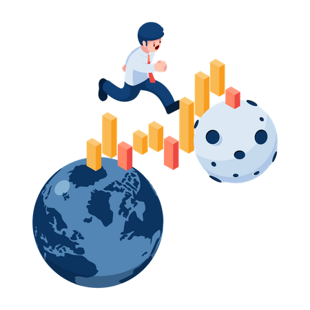 Gráfico de lucro de investimento  Ilustração