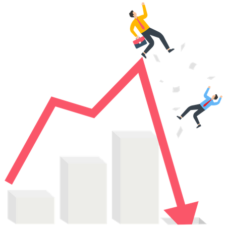 Gráfico de negocios en caída  Ilustración