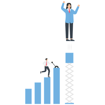 Gráfico de negócios em crescimento  Ilustração