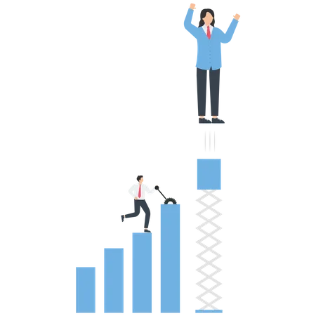 Gráfico de negócios em crescimento  Ilustração