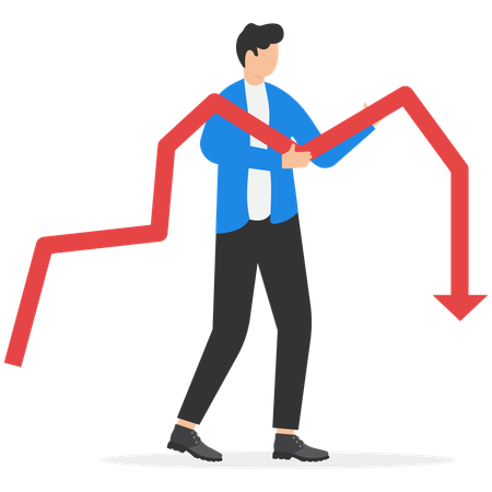 Gráfico de recesión económica  Ilustración