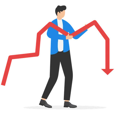 Gráfico de recesión económica  Ilustración