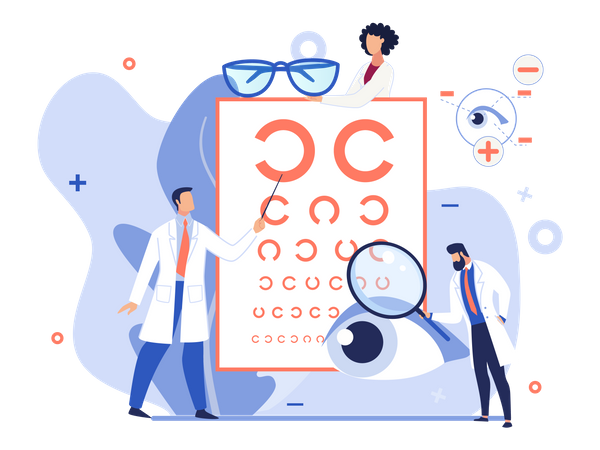 Gráfico de testes de visão ocular  Ilustração