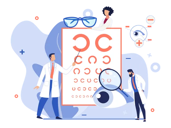 Gráfico de testes de visão ocular  Ilustração