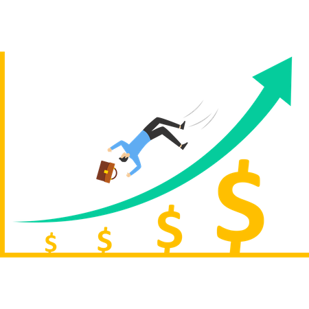 O gráfico financeiro aumentou surpreendentemente  Ilustração