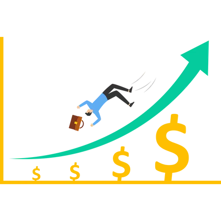 O gráfico financeiro aumentou surpreendentemente  Ilustração