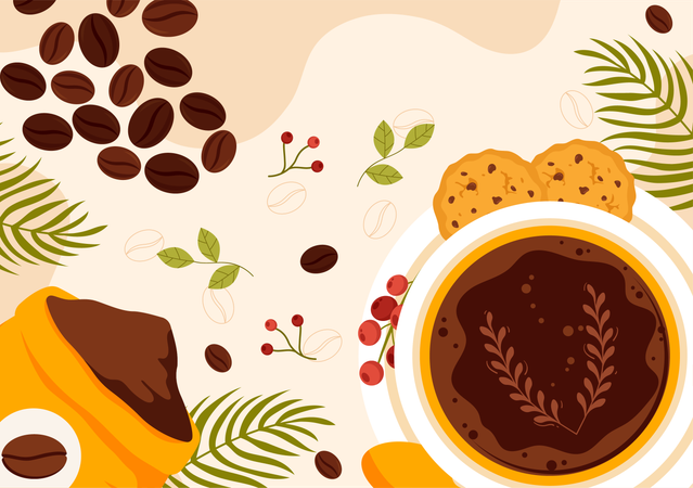 Grains de café  Illustration