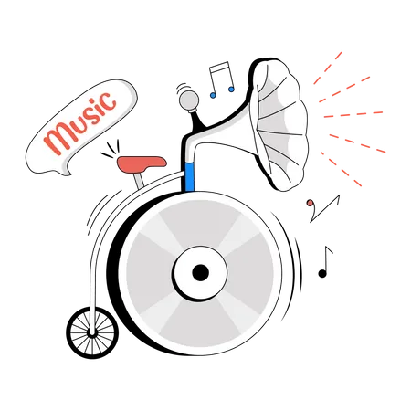 Gramophone Music  Illustration