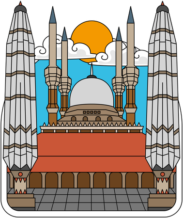 Gran mezquita de Java central  Ilustración