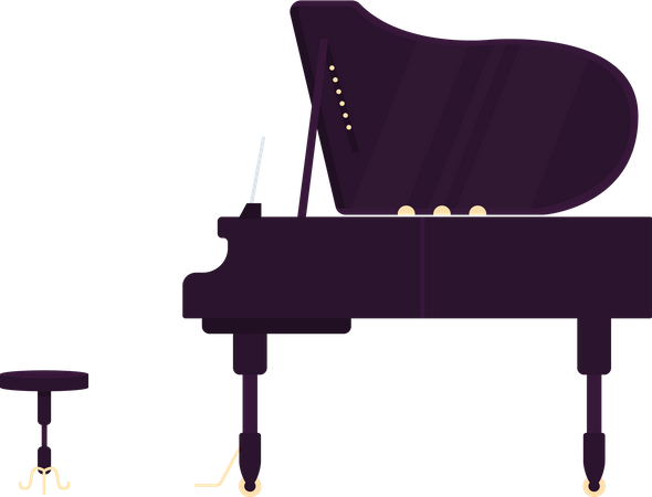 Grand black piano  Illustration