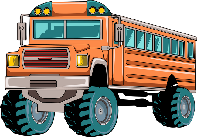 Gros bus scolaire  Illustration