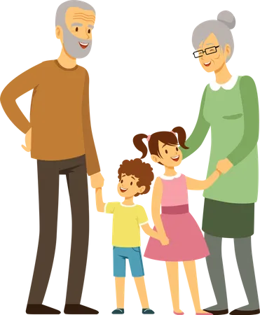 Grand-parent avec des enfants  Illustration