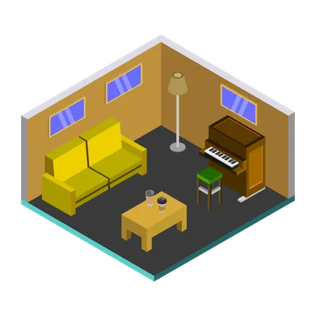 Grand piano room  Illustration
