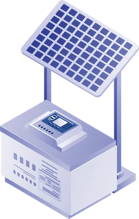 Technologie de panneaux solaires de stockage d'énergie par grande batterie  Illustration