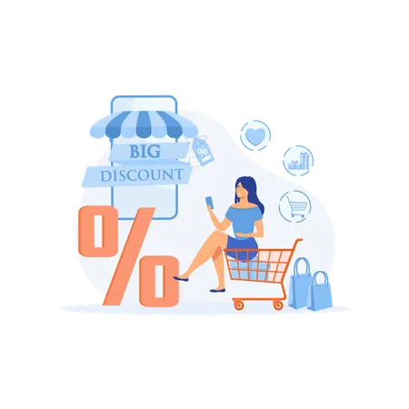 Grande desconto em compras  Illustration